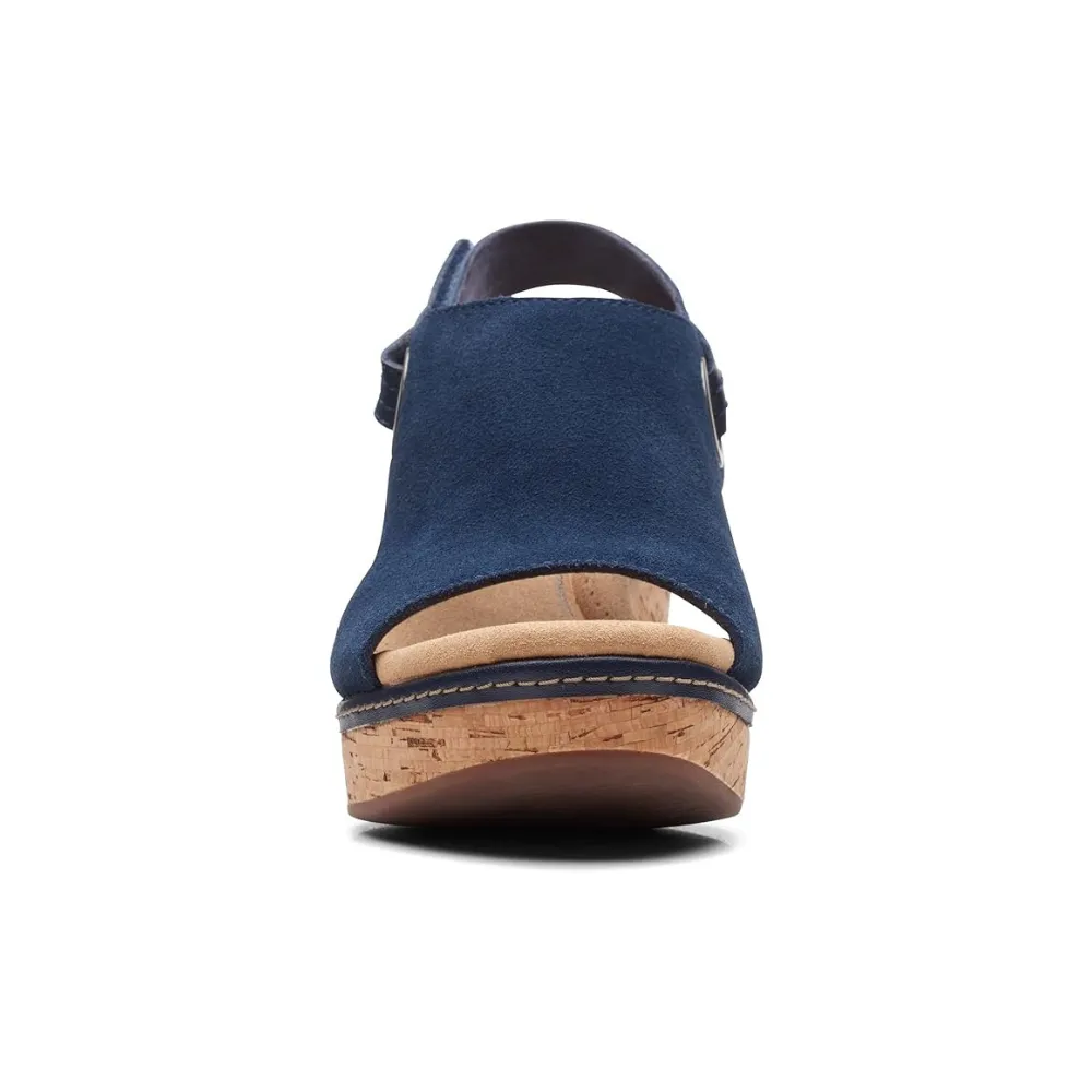 Clarks Giselle Sea Navy Suede Sandal (Women's)