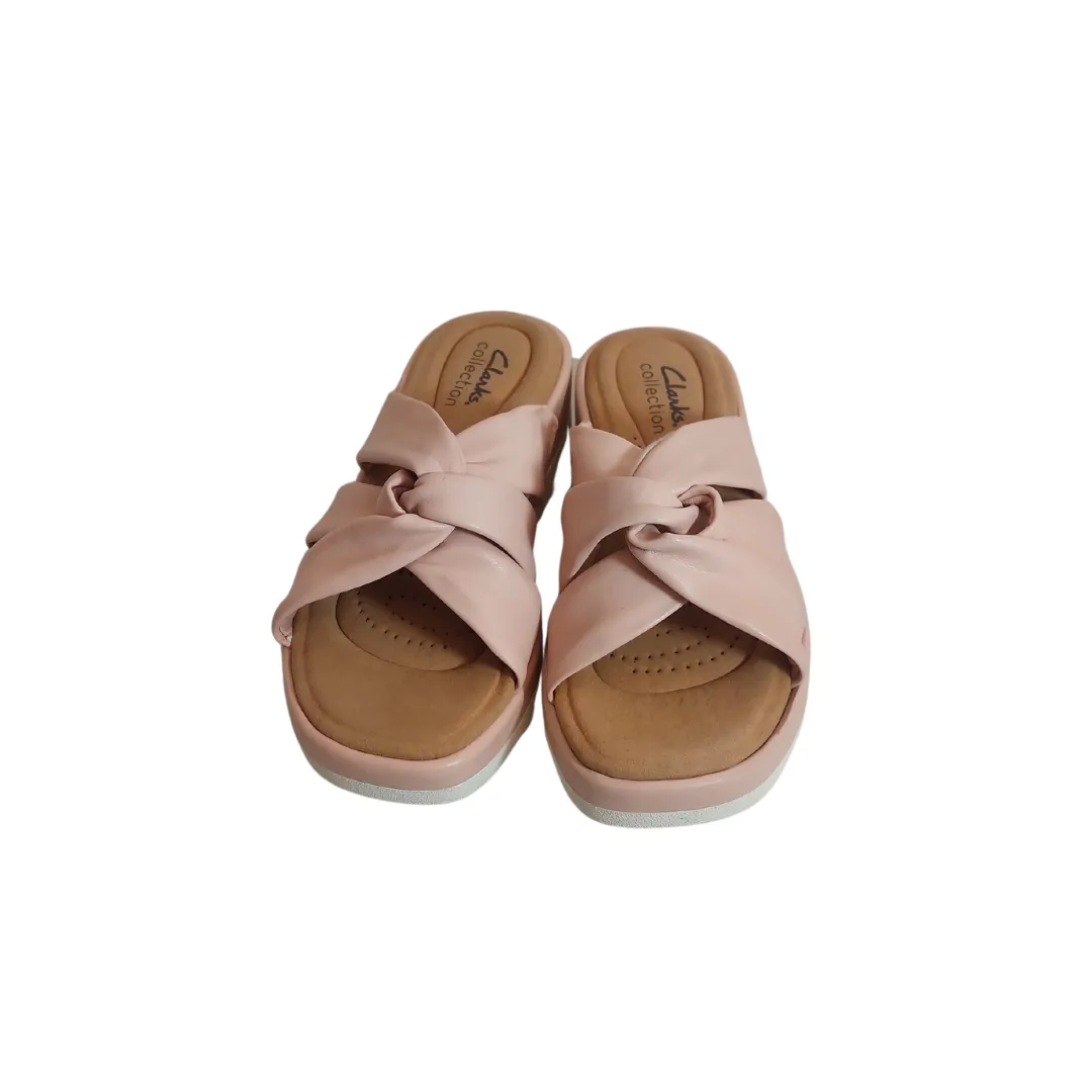 Clark's Light Pink Rose Claire Charm Wedge Sandals | Like New |