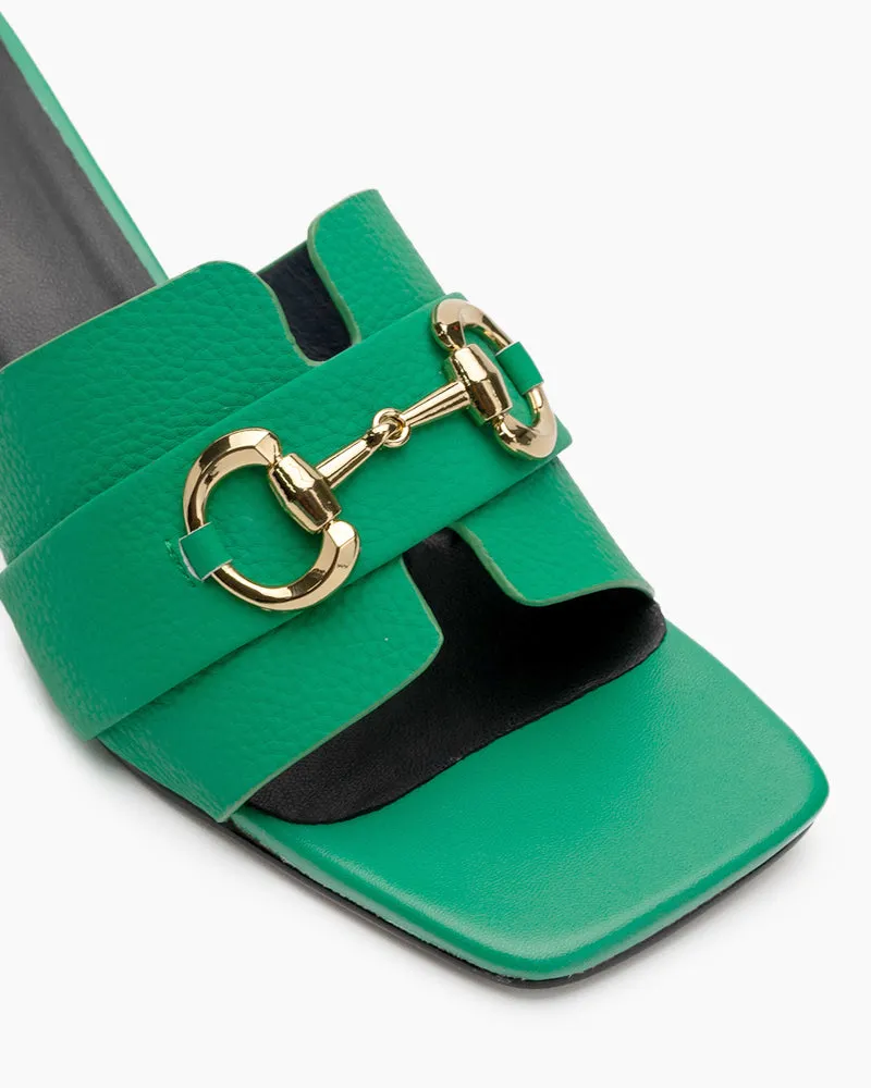 Classic Metal Buckle Minimalist Kitten Heel Sandals