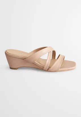 Connor Criss Cross Strappy Sandals - Nude