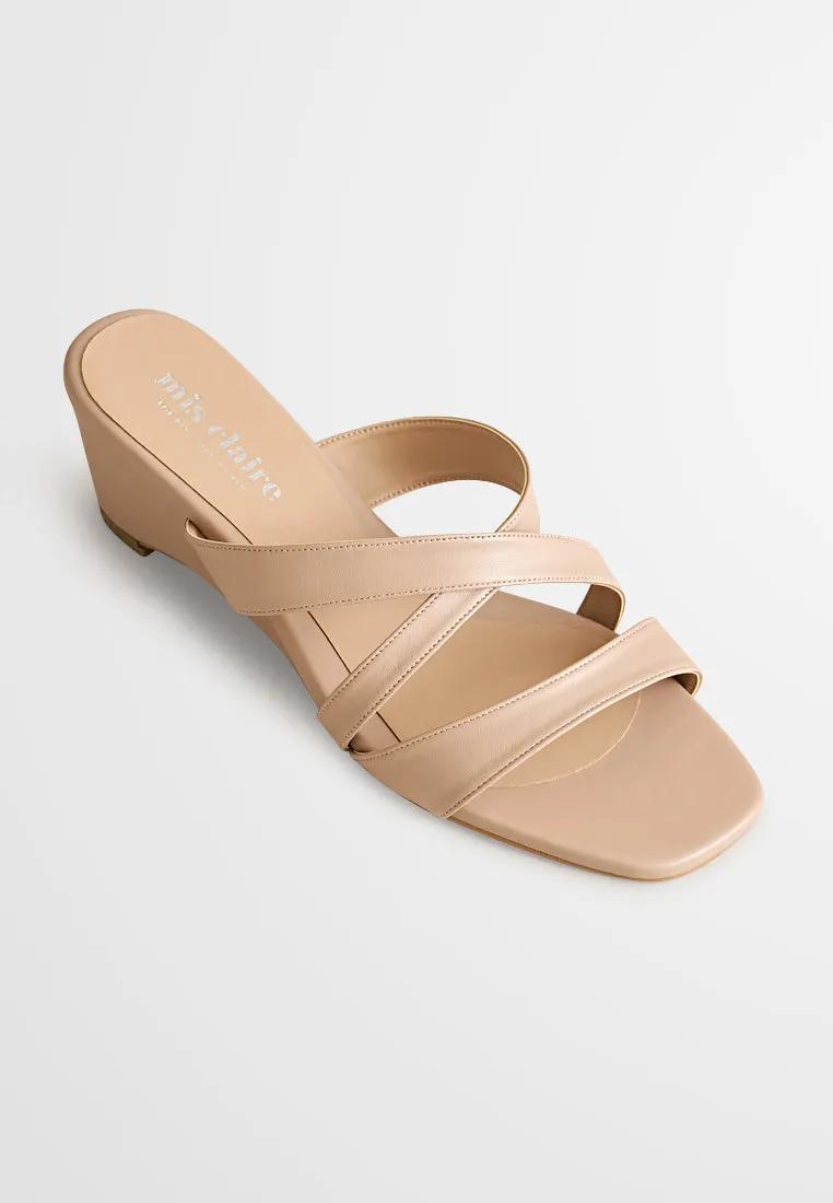 Connor Criss Cross Strappy Sandals - Nude