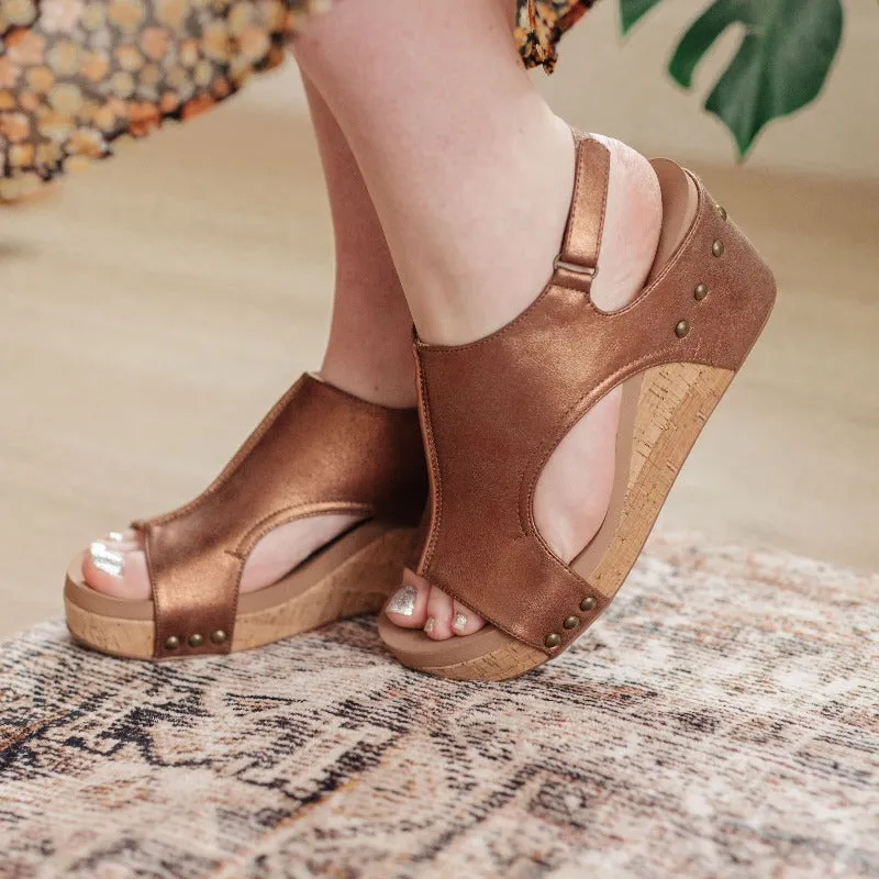 Corkey's Walk This Way Wedge Sandals in Antique Bronze