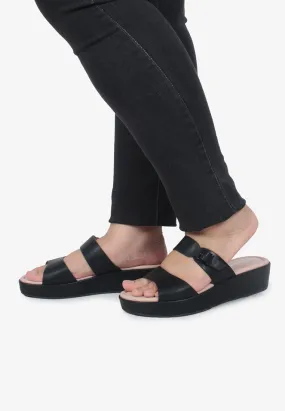 Danna Double Strap Comfort Sandals - Black