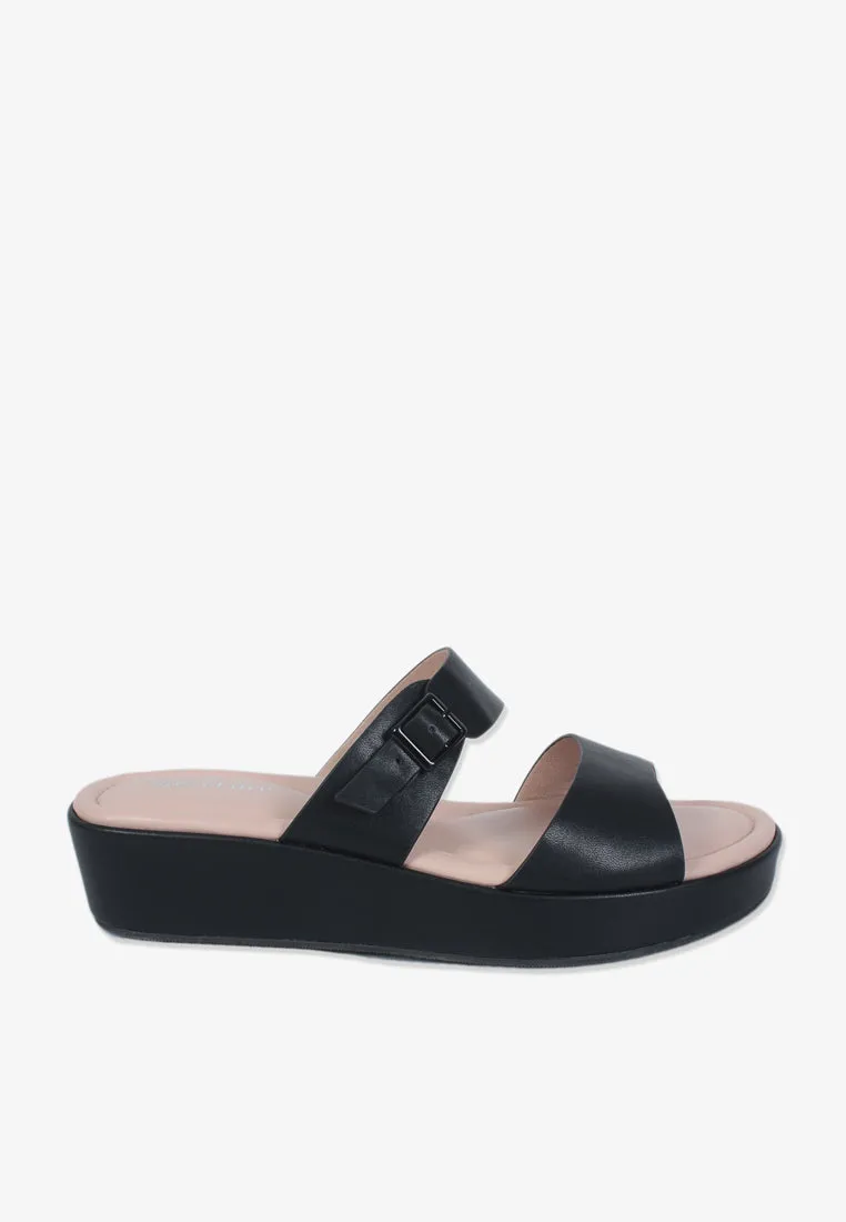 Danna Double Strap Comfort Sandals - Black