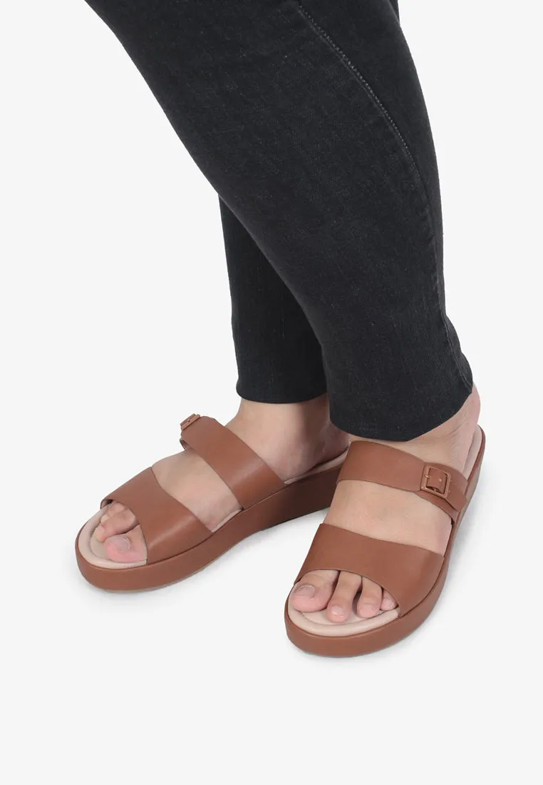 Danna Double Strap Comfort Sandals - Brown