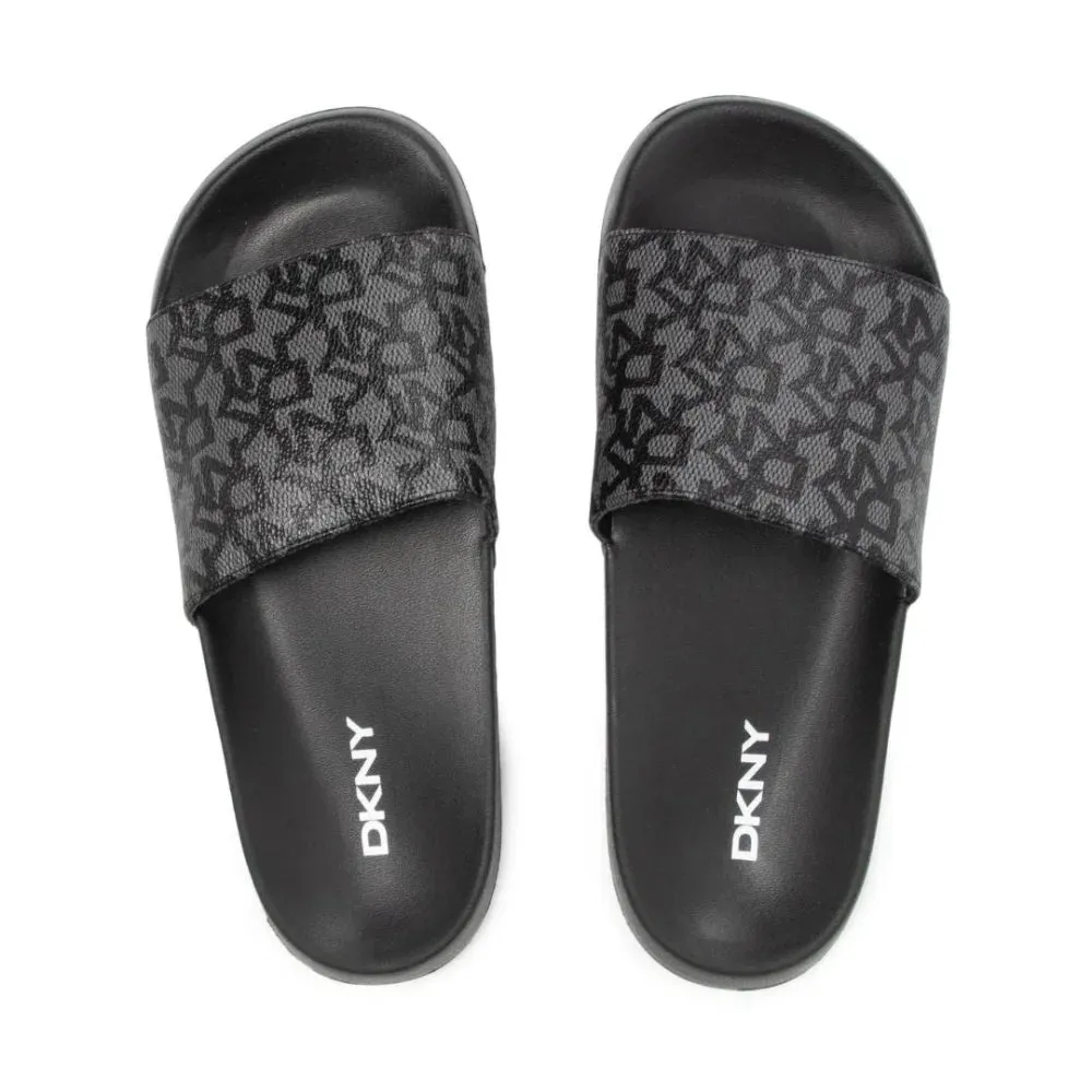 Sure! Heres an optimized title for the e-commerce product that includes modifiers:

DKNY Womens Zella Slide Sandals - Chic Black Design for Everyday Comfort and Style

Let me know if you need any further assistance!