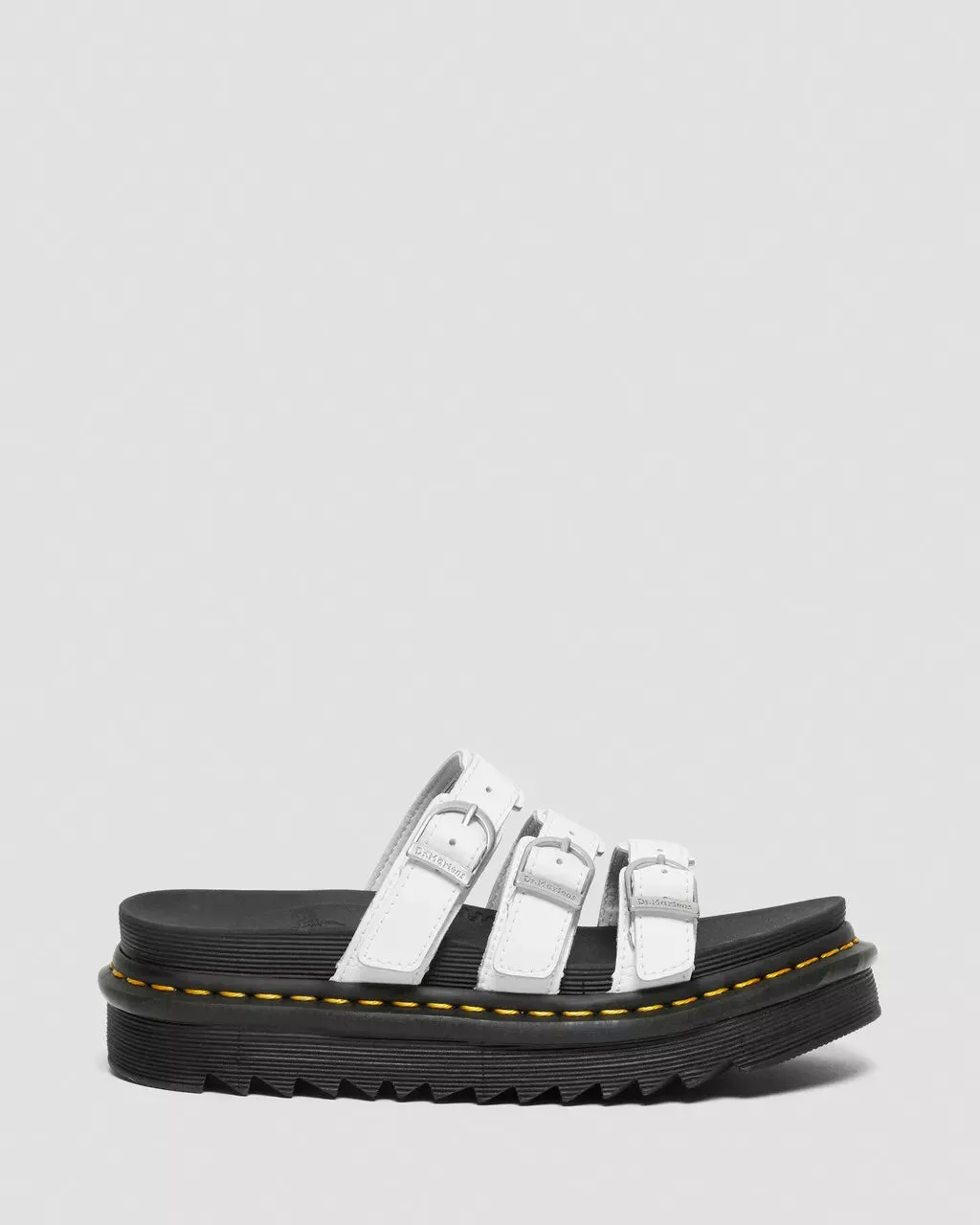 Doc Martens Women's BLAIRE LEATHER SLIDE SANDALS (White Hydro)