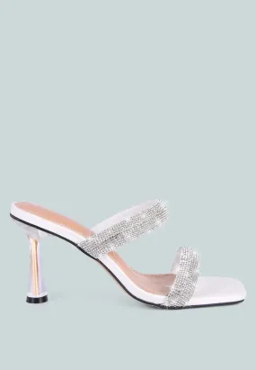 Dolls Rhinestone Embellished Slip On Sandals