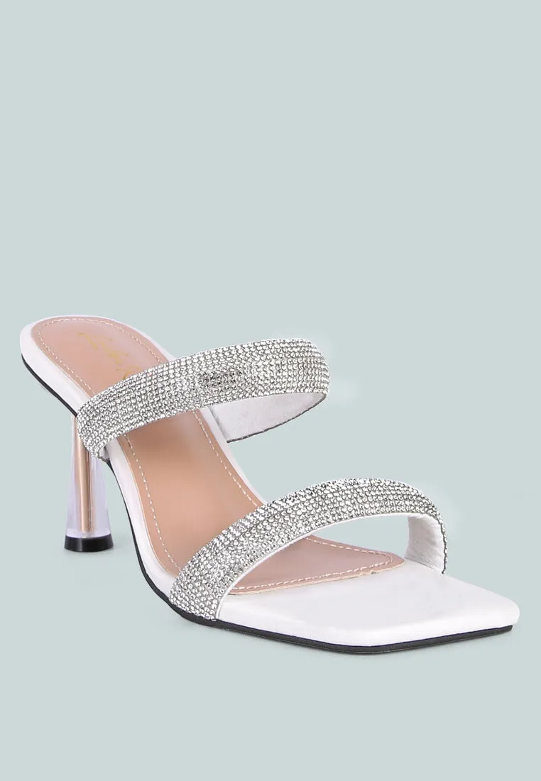 Dolls Rhinestone Embellished Slip On Sandals