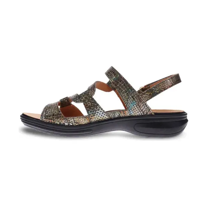 Emerald 3 Strap Sandal - Peacock Python