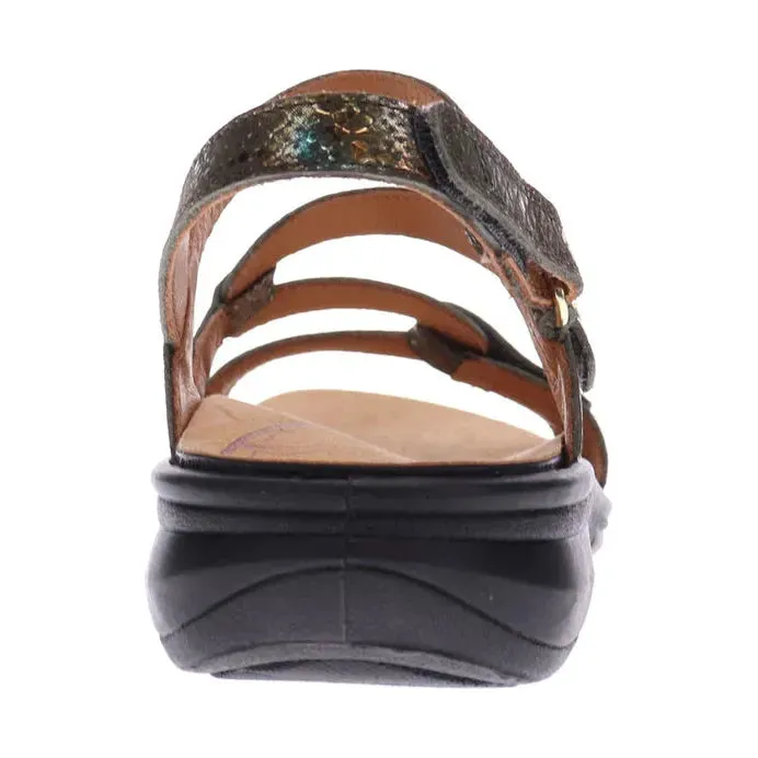 Emerald 3 Strap Sandal - Peacock Python