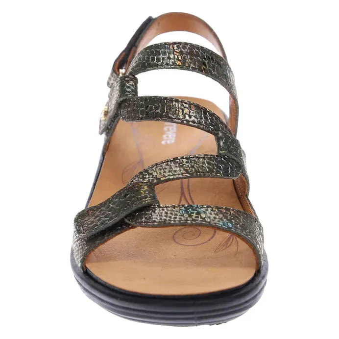 Emerald 3 Strap Sandal - Peacock Python