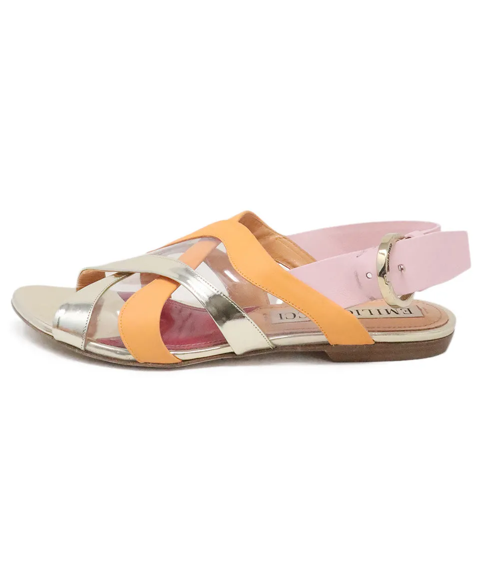 Emilio Pucci Orange & Pink Sandals sz 6