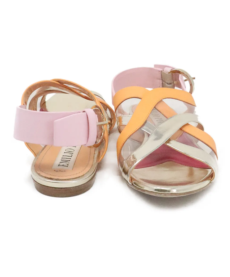 Emilio Pucci Orange & Pink Sandals sz 6