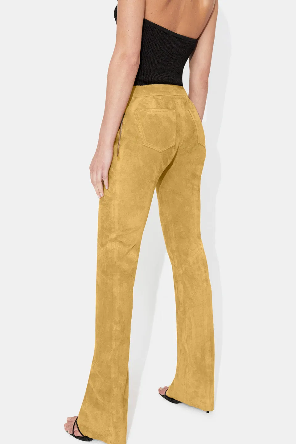 Farrah Suede Trousers - Mustard