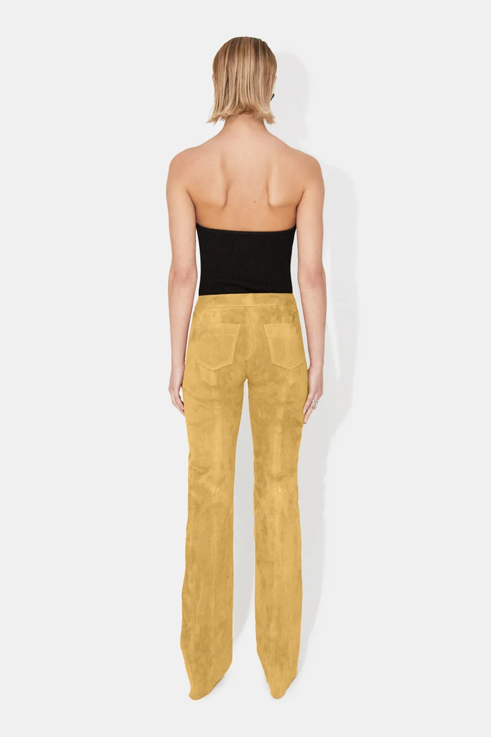 Farrah Suede Trousers - Mustard