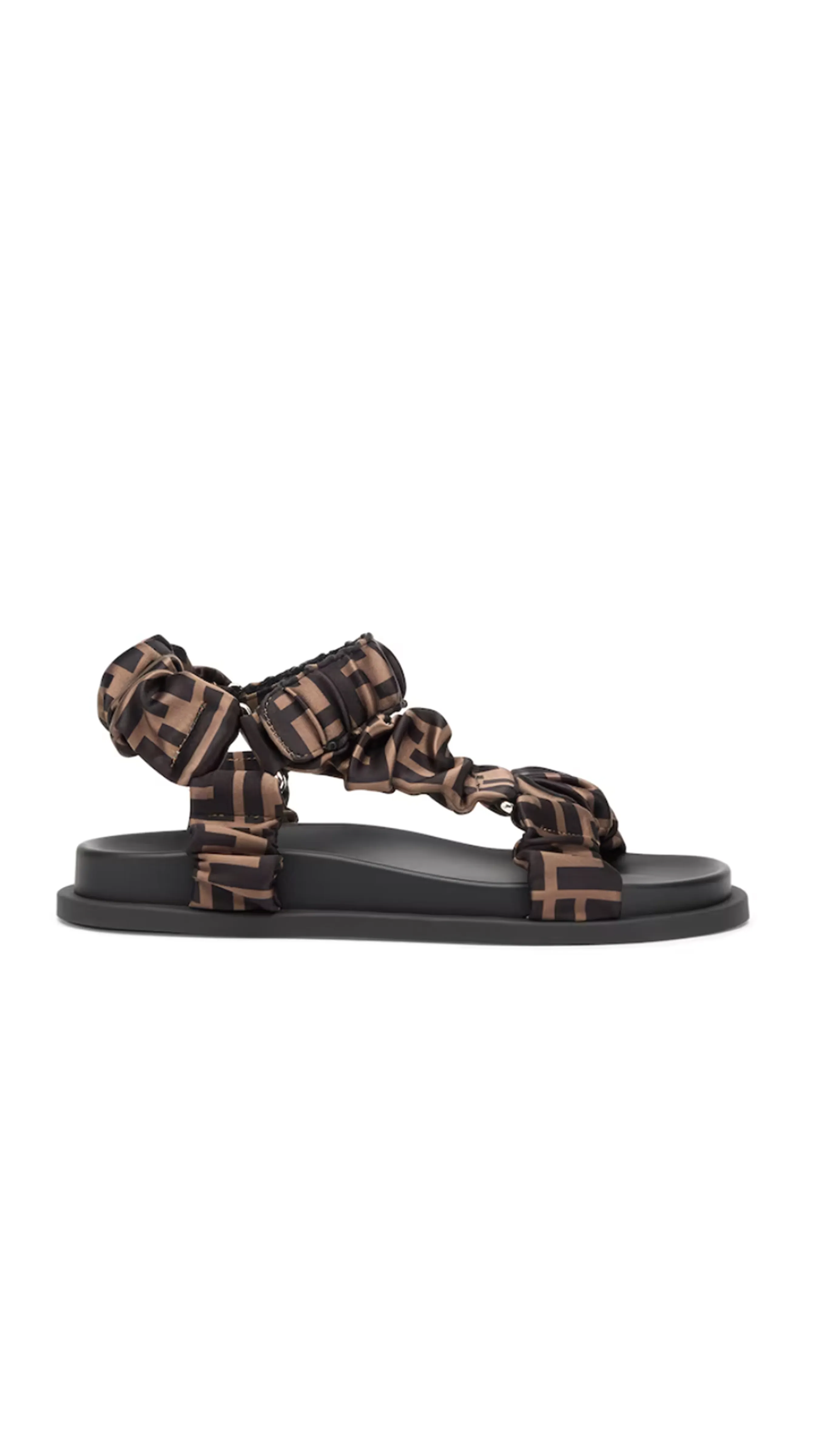 Fendi Feel Satin Sandals - Brown