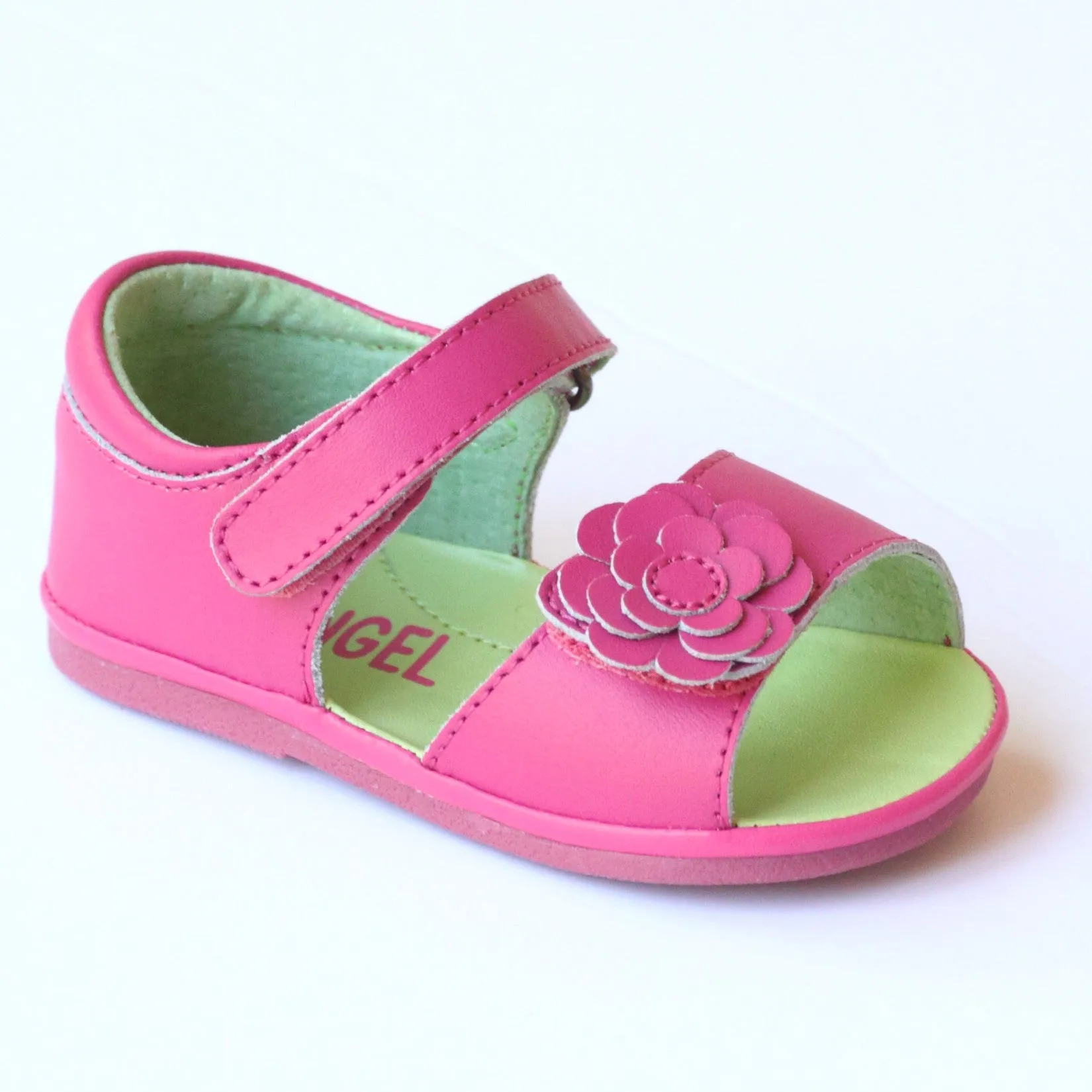 FINAL SALE - Angel Baby Girls Flower Leather Open Toe Sandals