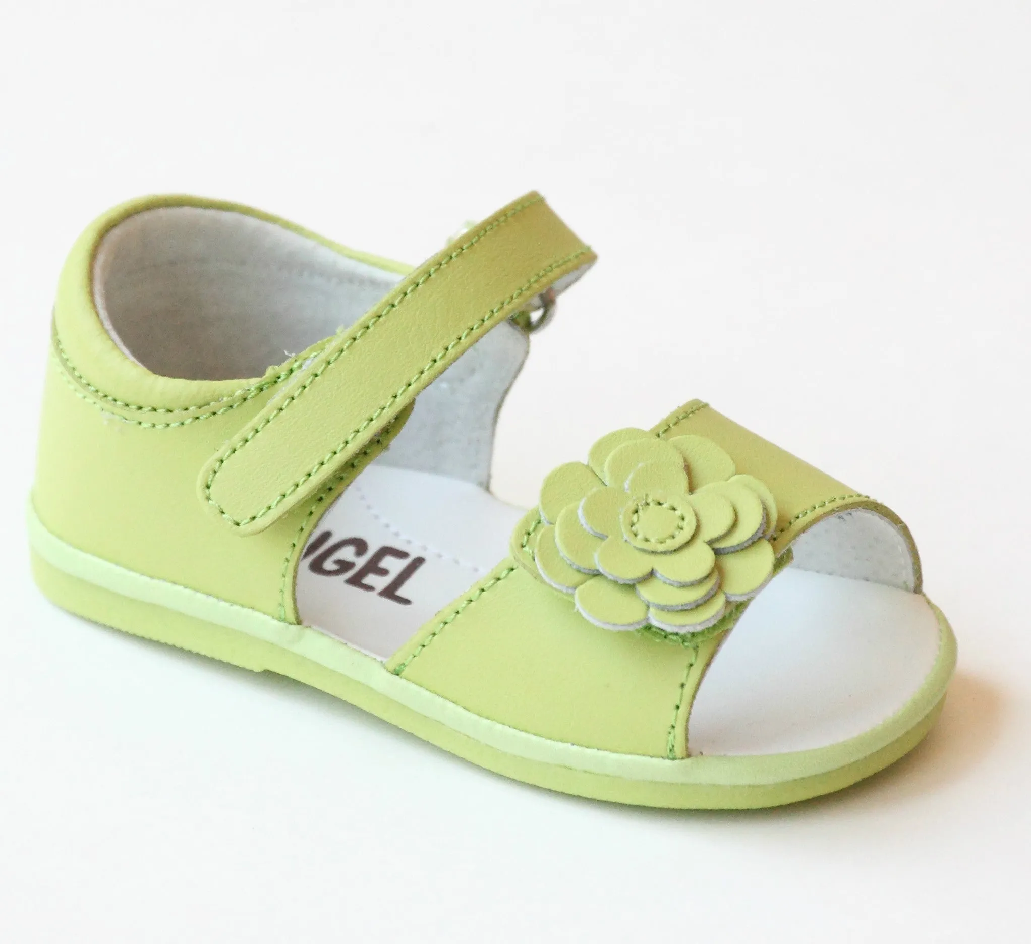 FINAL SALE - Angel Baby Girls Flower Leather Open Toe Sandals