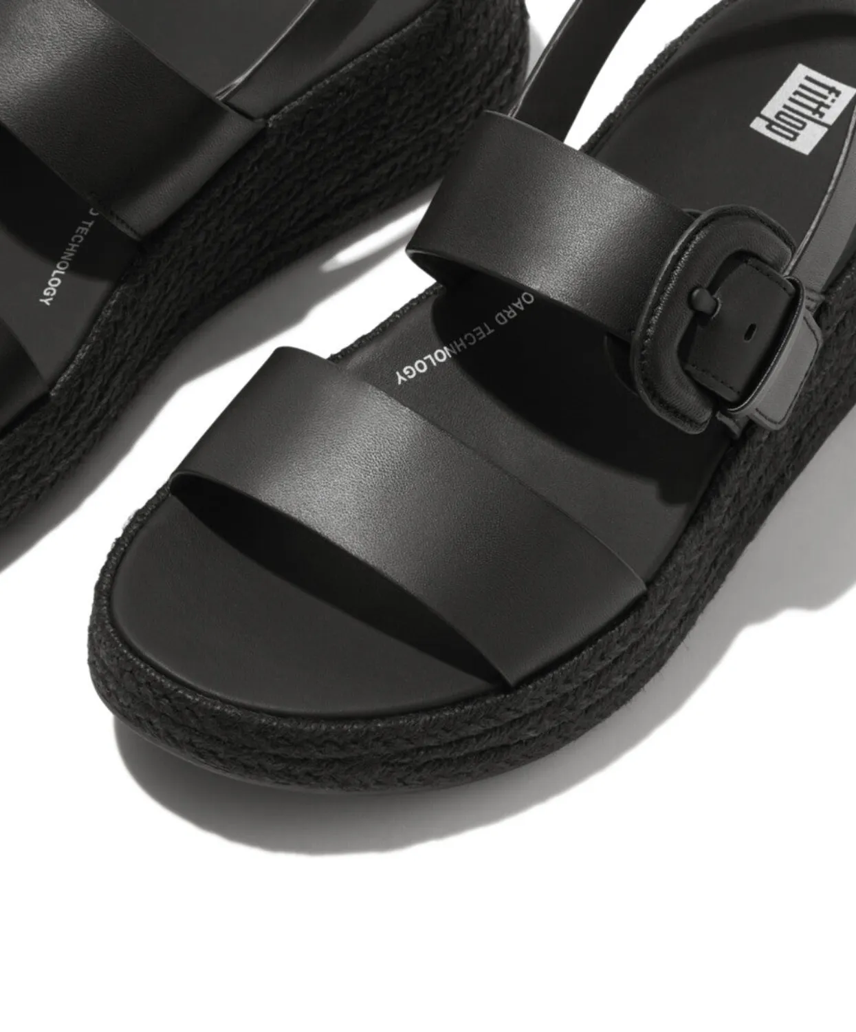 Fitflop F-Mode Espadrille Bucke L Flatform Sandals Black