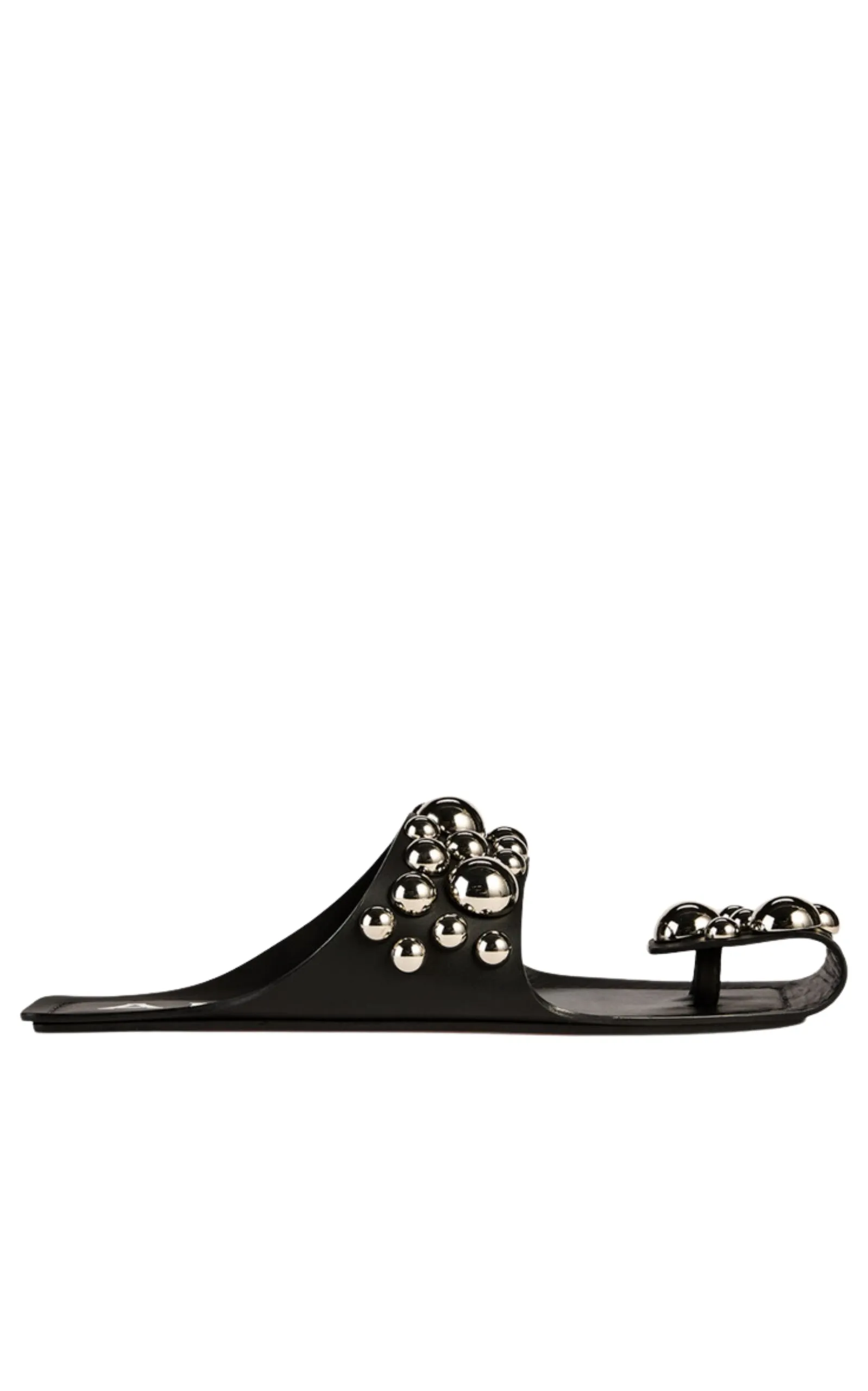 Folded Embellished Leather Sandals