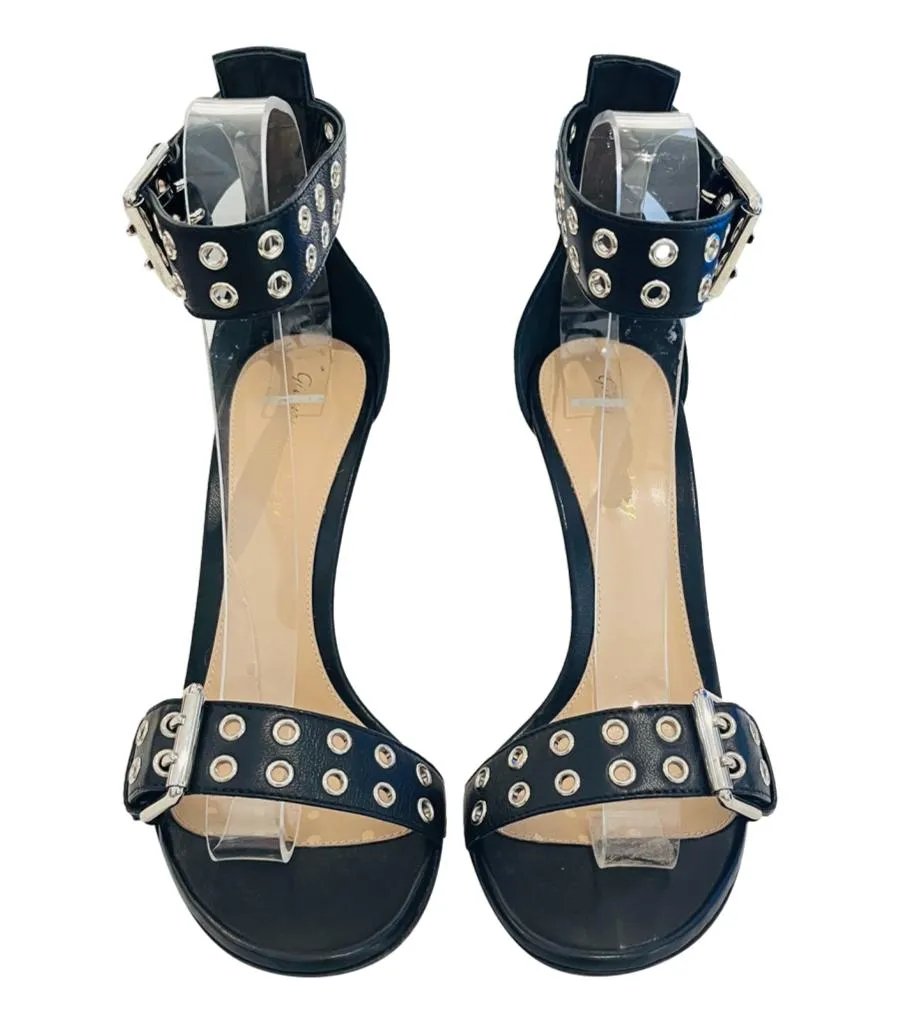 Gianvito Rossi Eyelet Embellished Leather Sandals. Size 38