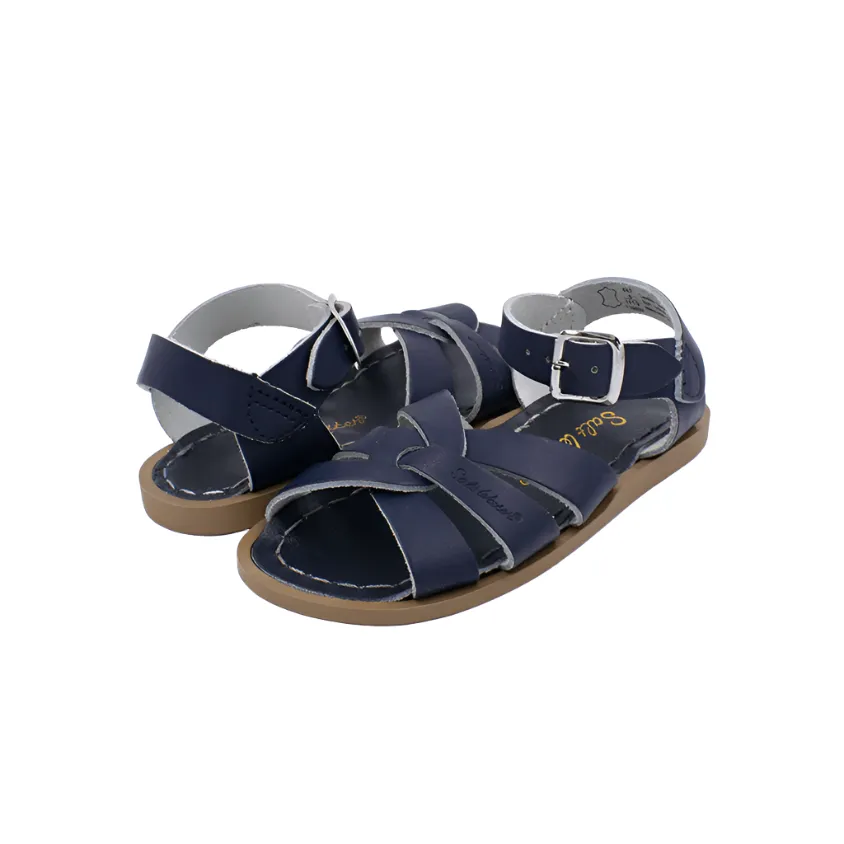 girls navy salt water original sandals