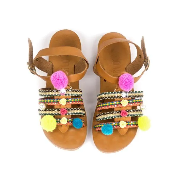 Gladiator Pom Pom Sandals