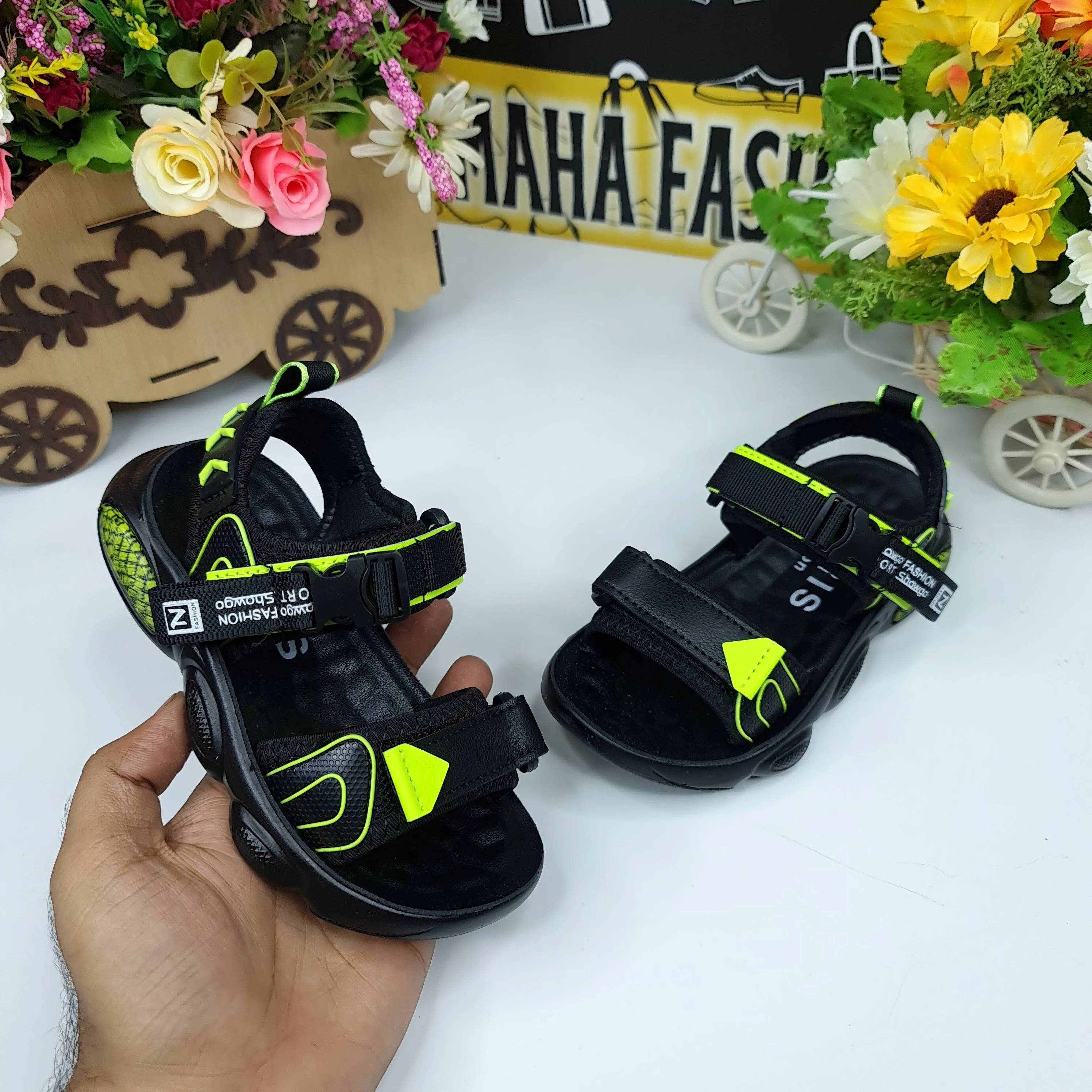 Green Kids Sandals