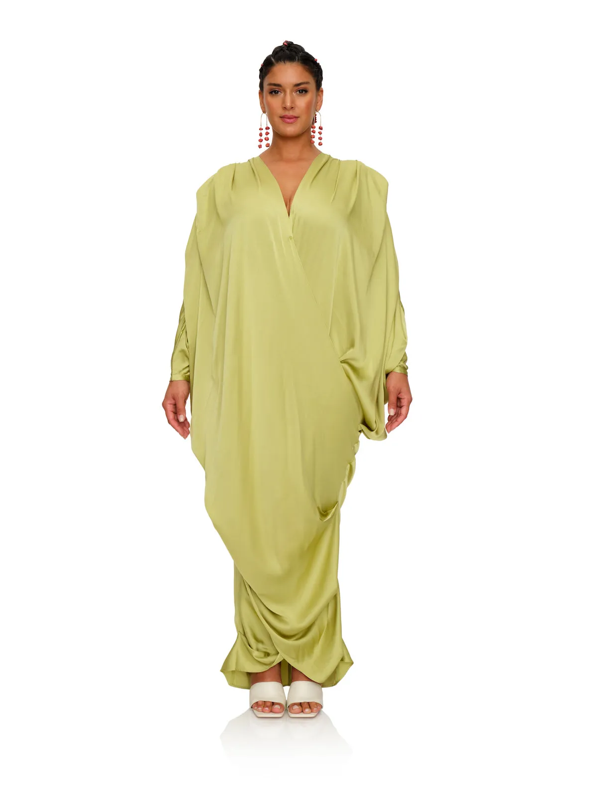 Green Tibara Kaftan Dress