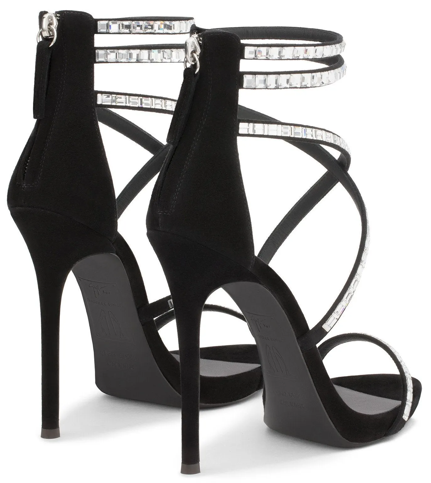 'Harley' Embellished Sandals - Black or Nude