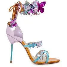 'Harmony' Metallic Butterfly Leather Sandals