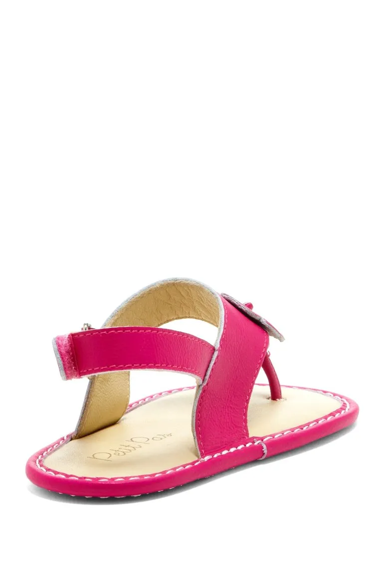 Hot Pink Hibiscus Applique Sandals