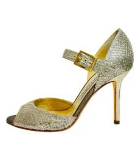 Jimmy Choo Glitter Mary Jane Sandals. Size 35.5