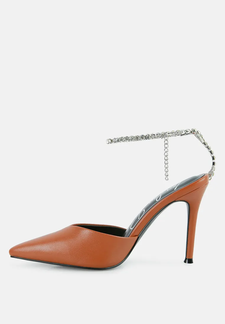 Joyce Diamante Embellished Stiletto Mule Sandals