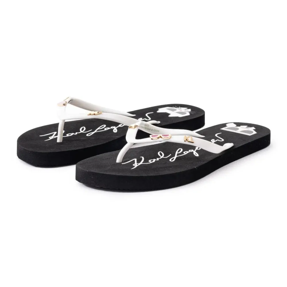 Karl Lagerfeld Paris Flip Flop Black & White Women