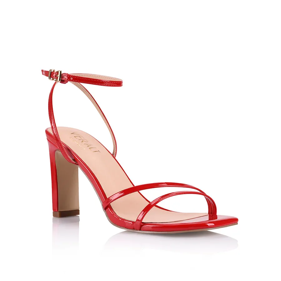 Kimmy Slim Strappy Heels - Red Patent