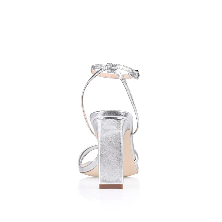 Kimmy Slim Strappy Heels - Silver