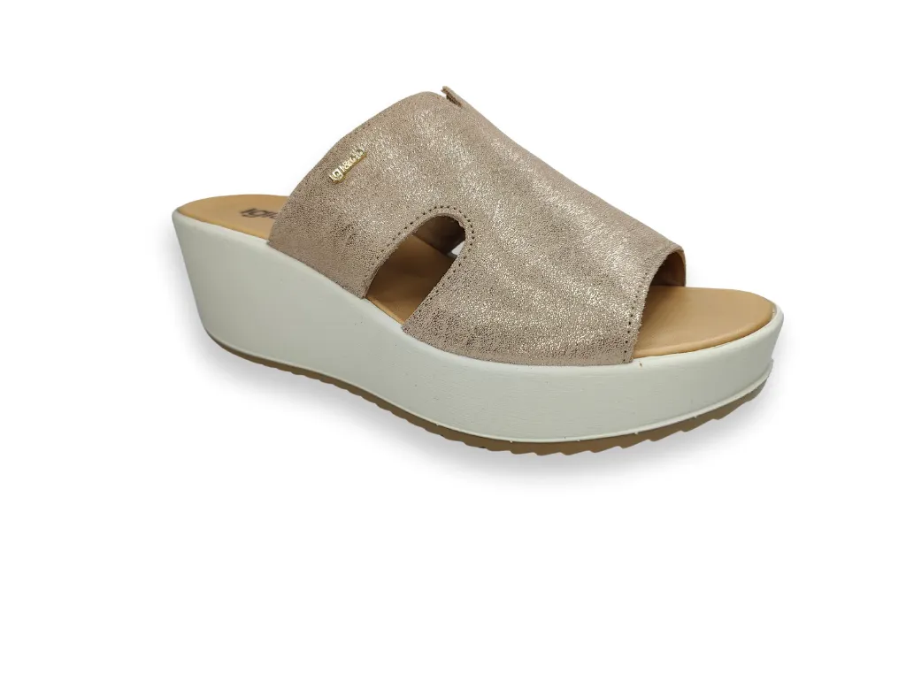 Ladies IGI & Co Sandals Beige Mule Chunky Platform 5668633