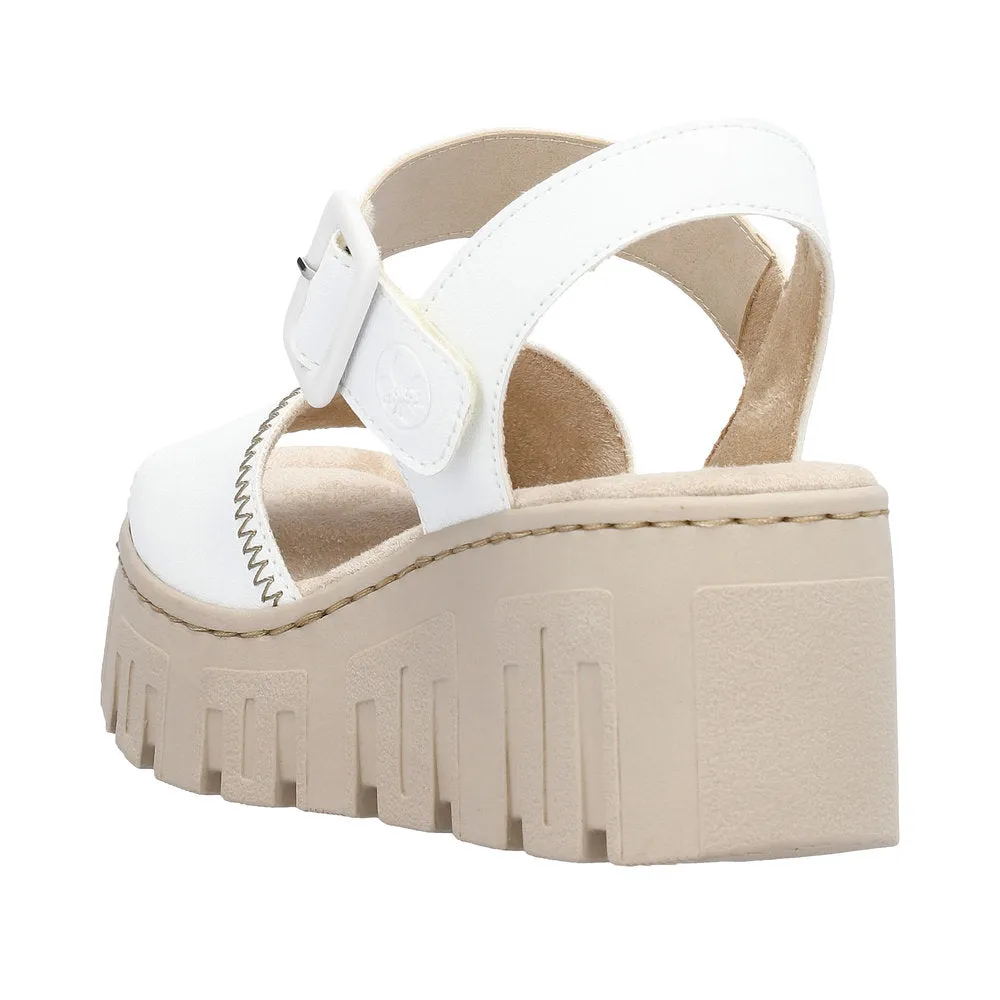 Ladies Rieker Sandals Chunky Wedge Heel 68057-80 sale