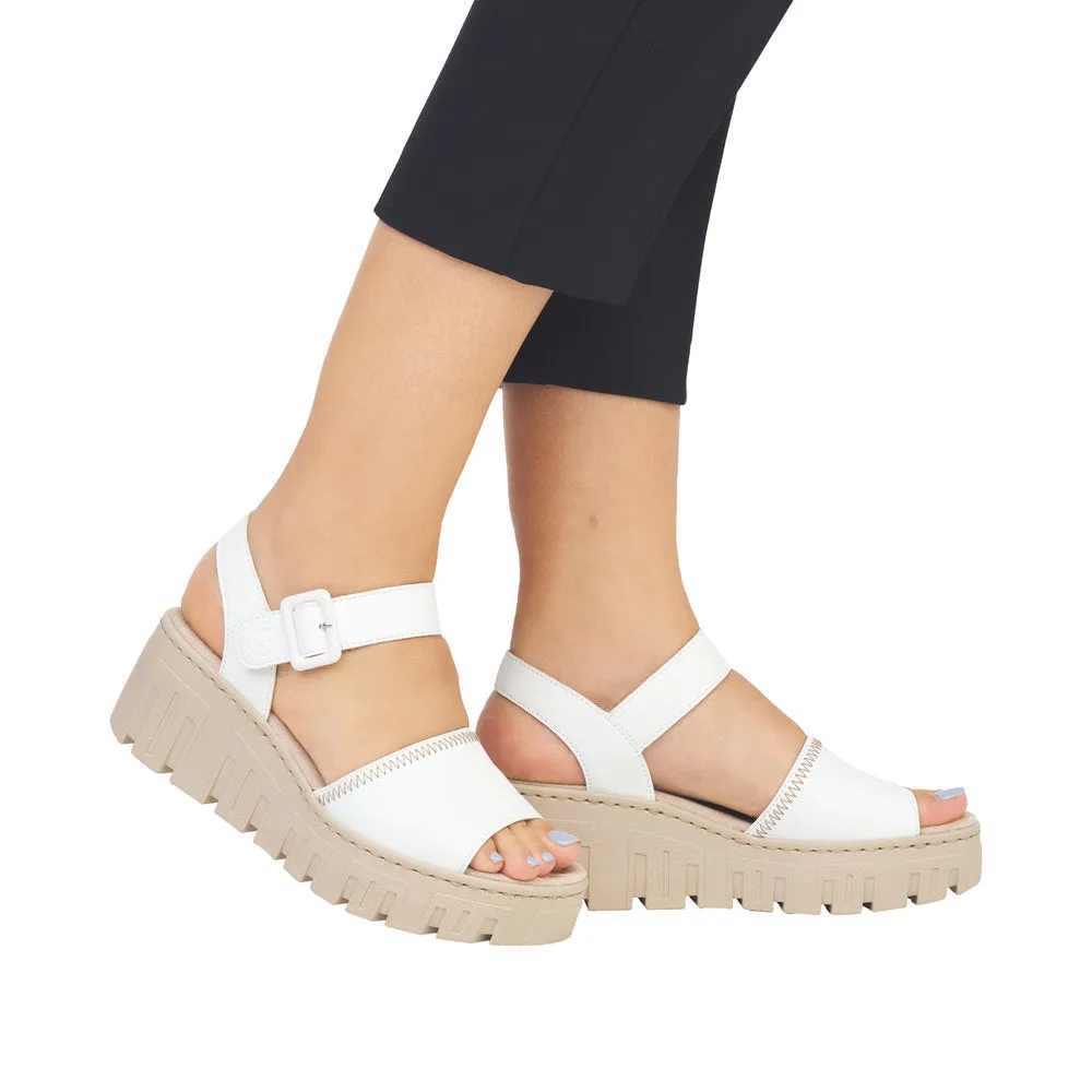 Ladies Rieker Sandals Chunky Wedge Heel 68057-80 sale