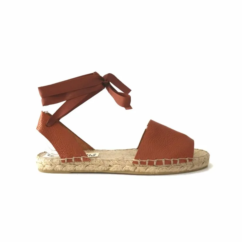 Leather Espadrilles Sandals - Tan - Classic Sole