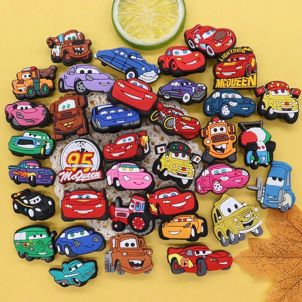 Lightning McQueen Flo Boys Favorite Sandals Shoe Buckle Charms Cars Decorations Gift