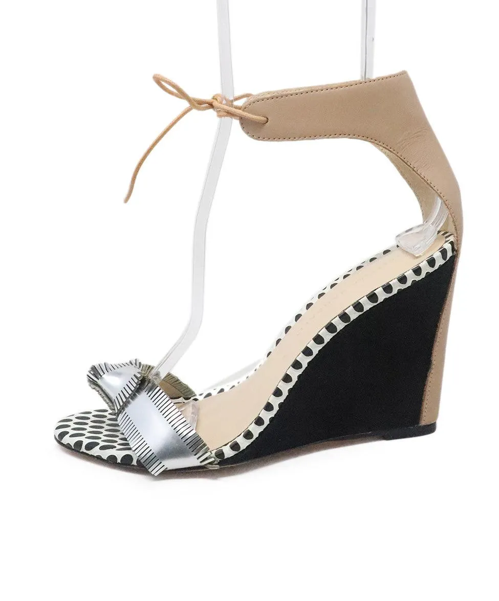 Loeffler Randall Nude Sandals w/ Black & White Detailing sz 7.5