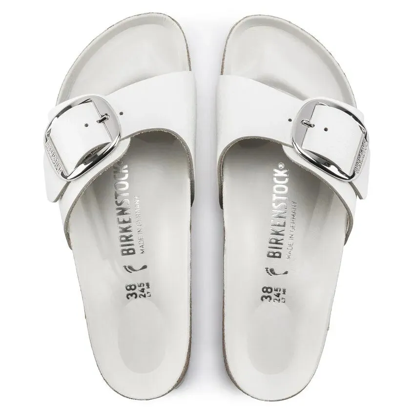 Madrid Big Buckle Narrow - White Leather