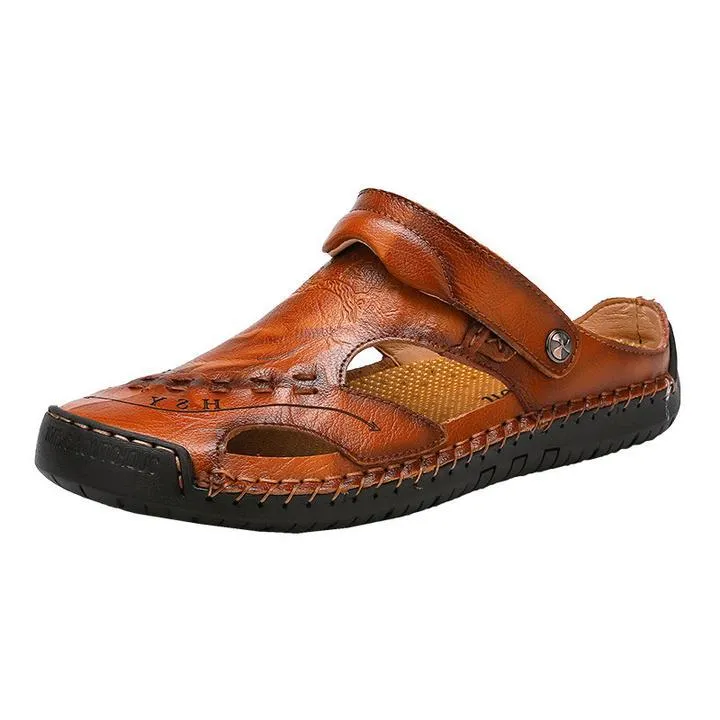 Men's casual breathable handmade leather sandals