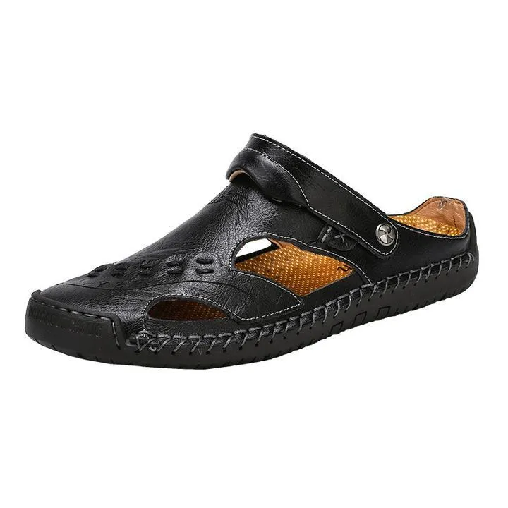 Men's casual breathable handmade leather sandals