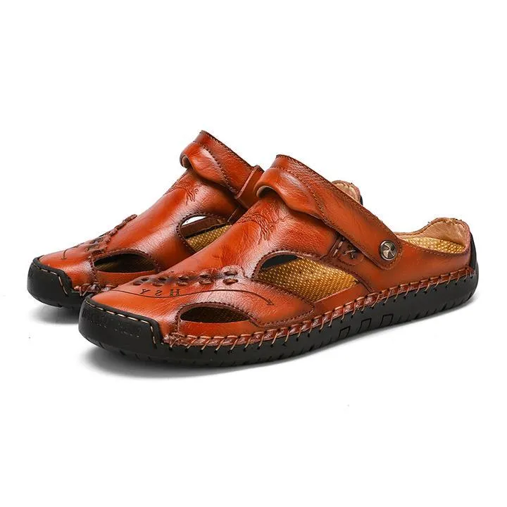 Men's casual breathable handmade leather sandals