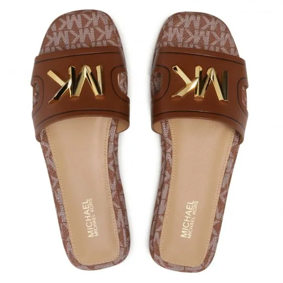 MICHAEL MICHAEL KORS Kippy Leather Slide Sand