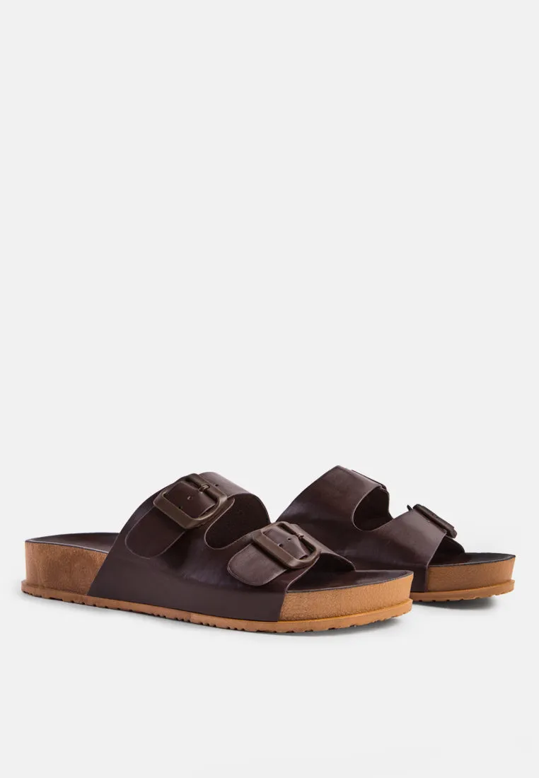 Minata Platform Buckled Slide Sandals